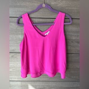 Bar III women’s layered sleeveless retro crop blouse Pink Top - Size M